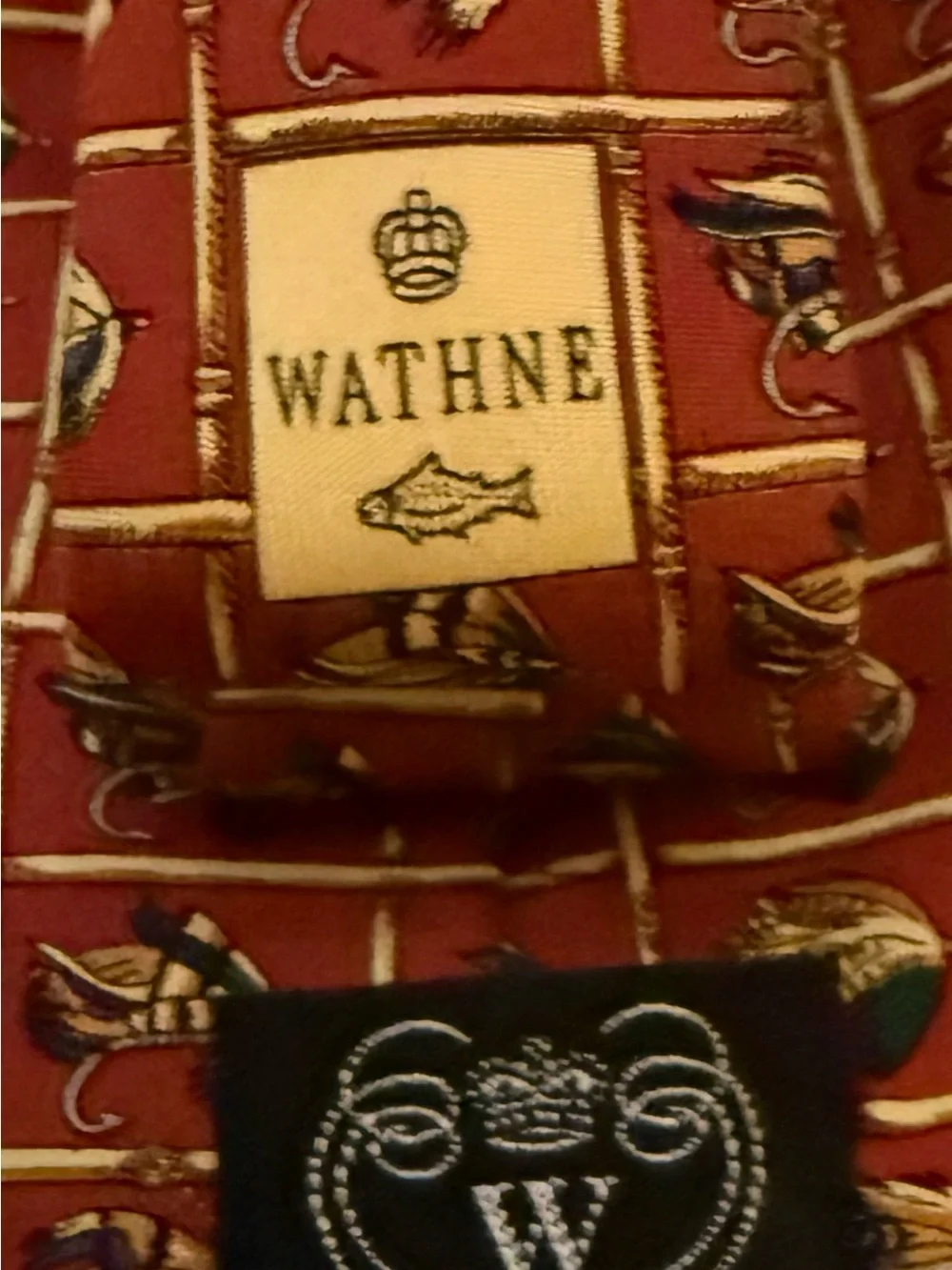 Classic Wathne Silk Tie with Fly Fishing Motif